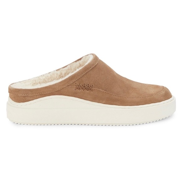 NIB LUCKY BRAND Korrin Faux Fur - Lined Suede Slippers Slip on Shoes new 7.5 - 8 - Picture 1 of 8